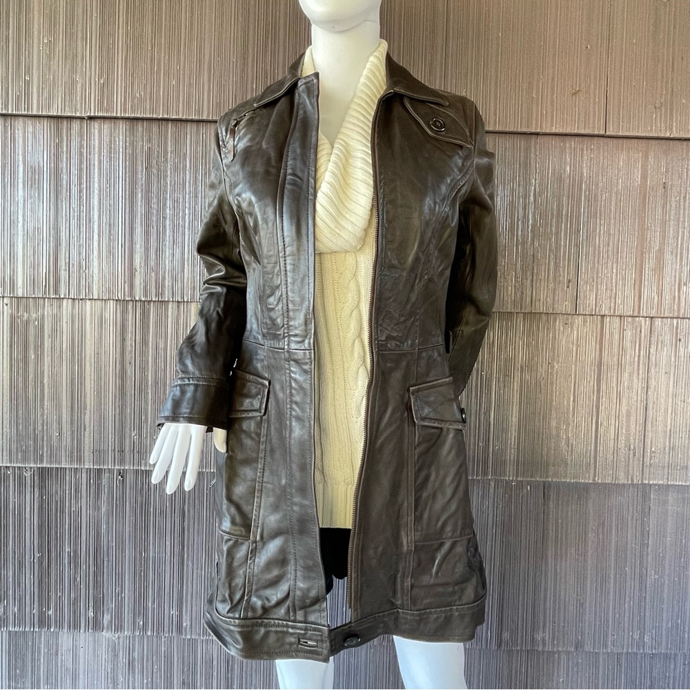 Peruvian Connection Distressed Leather Jacket Coa… - image 8